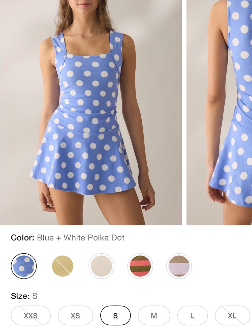 Urban Outfitters Blue & White Polka Dot Active Dress | NWOT
